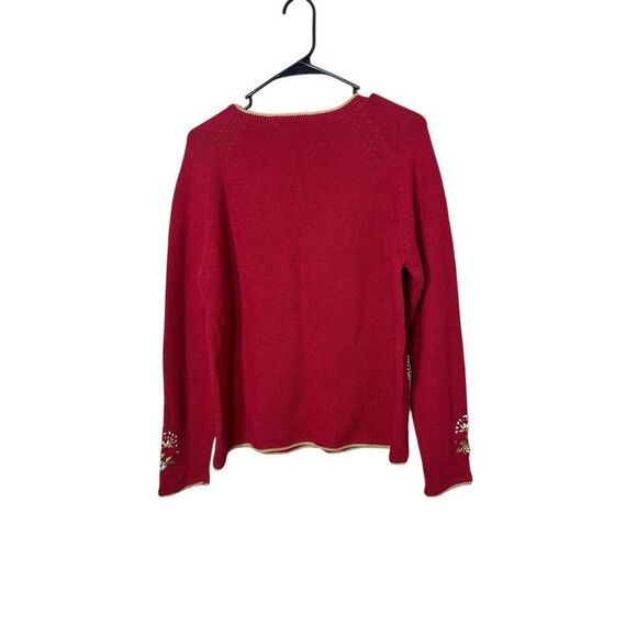 Vintage Heirloom Collectibles Red Embroidered Cardigan Sweater Size S - Picture 7 of 7